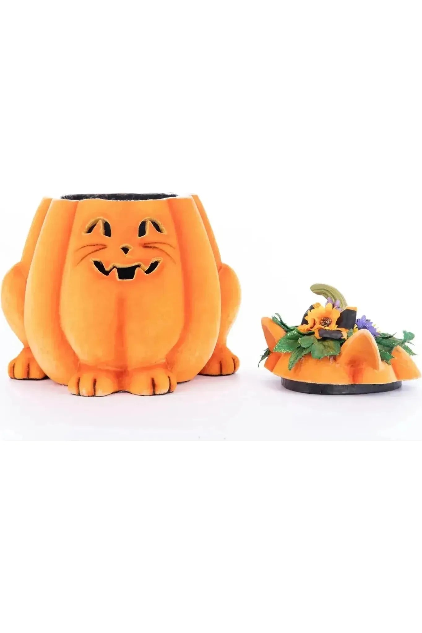 Shop For Jackie The Kitty Cat Pumpkin Candy Container at Michelle's aDOORable Creations