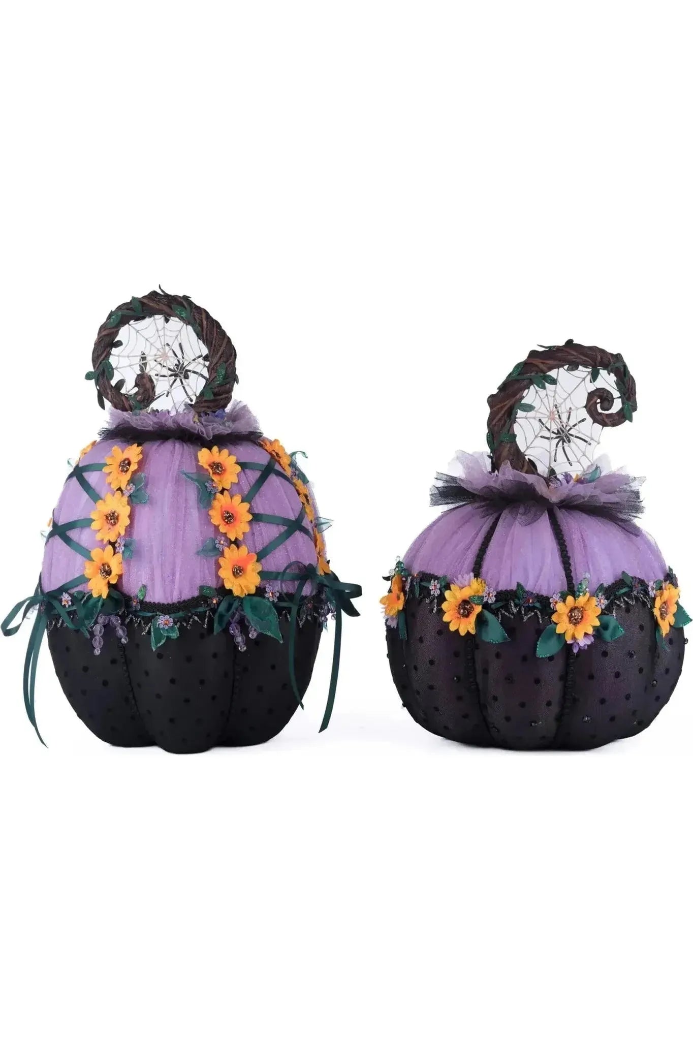 Shop For Jacks and Cats Pumpkins Set Of 2 at Michelle's aDOORable Creations