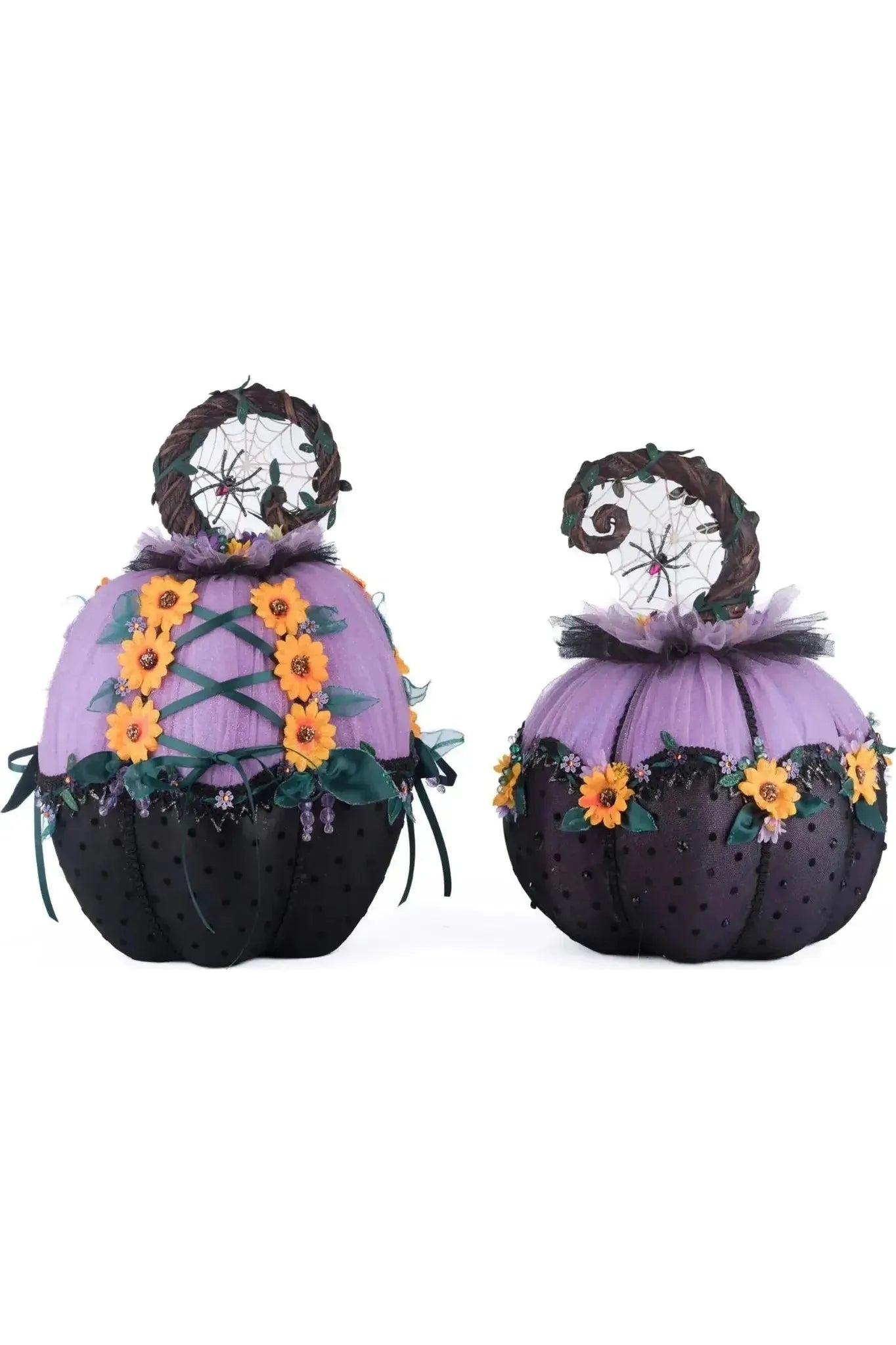 Shop For Jacks and Cats Pumpkins Set Of 2 at Michelle's aDOORable Creations