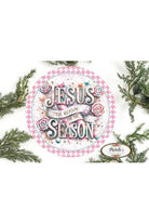 Jesus Is The Reason For The Season Pink - Wreath Enhancement - Michelle's aDOORable Creations - Signature Signs