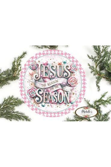 Shop For Jesus Is The Reason For The Season Pink - Wreath Enhancement at Michelle's aDOORable Creations