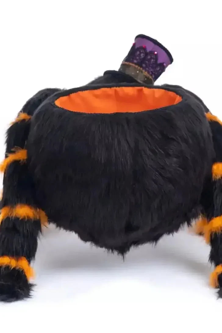Katherine's Collection 19" Halloween Hollow Fluffy Spider Candy Bowl - Michelle's aDOORable Creations - Halloween Decor