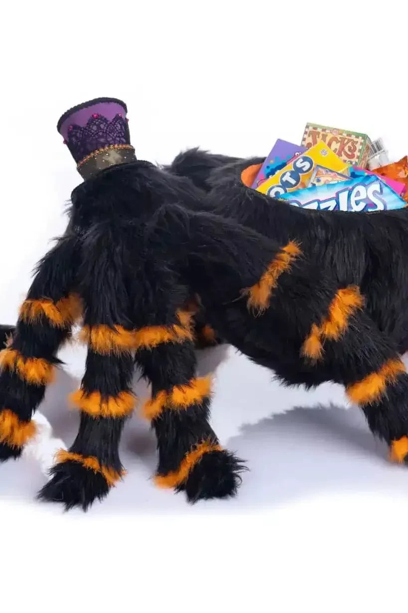 Shop For Katherine's Collection 19" Halloween Hollow Fluffy Spider Candy Bowl 28-328760