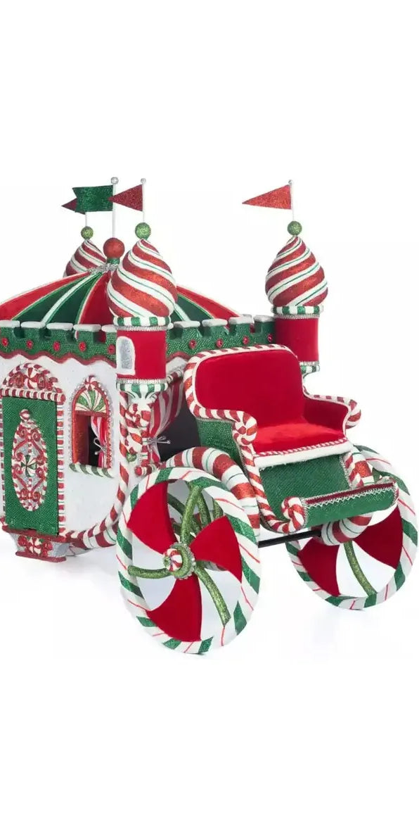Katherine's Collection 23.5" Peppermint Palace Carriage - Michelle's aDOORable Creations - Christmas Decor