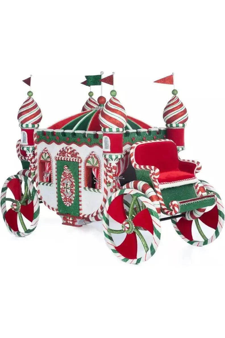 Katherine's Collection 23.5" Peppermint Palace Carriage - Michelle's aDOORable Creations - Christmas Decor