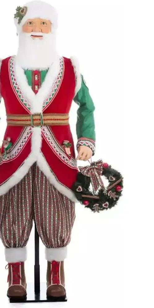 Katherine's Collection 64" Papa Nicolas Nutmeg Doll Life Size - Michelle's aDOORable Creations - Christmas Decor