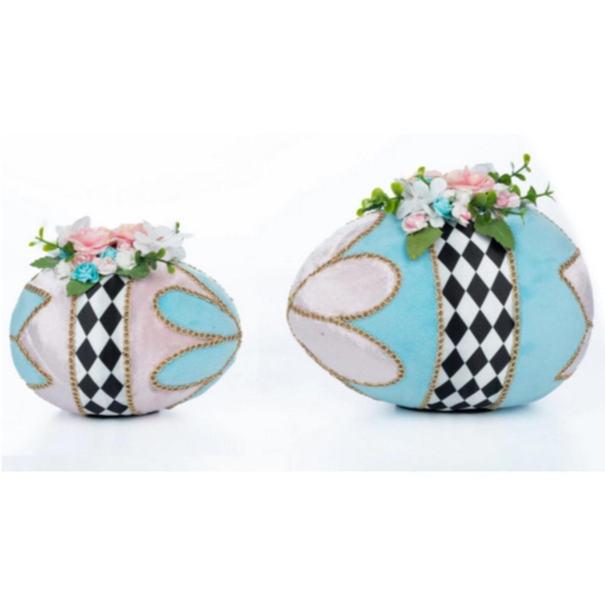 Shop For Katherine's Collection Hearts and Wonderland Fabric Covered Eggs (Set of 2) at Michelle's aDOORable Creations