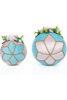 Shop For Katherine's Collection Hearts and Wonderland Fabric Covered Eggs (Set of 2) at Michelle's aDOORable Creations