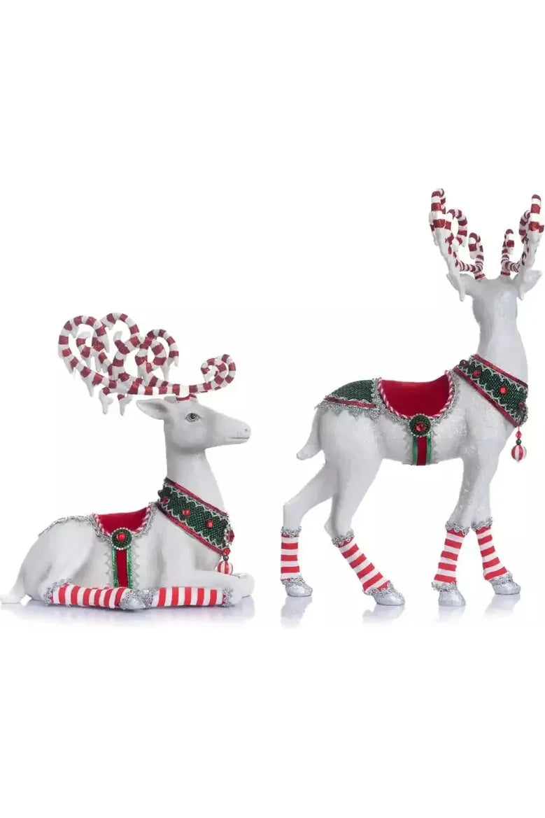 Katherine's Collection Peppermint Palace Deer Figurine (Set of2) - Michelle's aDOORable Creations - Christmas Decor