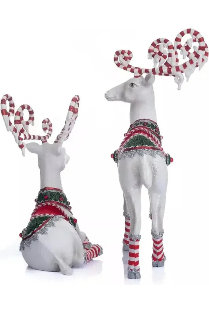 Katherine's Collection Peppermint Palace Deer Figurine (Set of2) - Michelle's aDOORable Creations - Christmas Decor