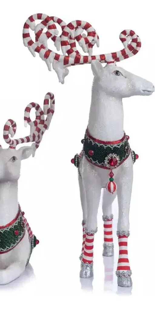 Katherine's Collection Peppermint Palace Deer Figurine (Set of2) - Michelle's aDOORable Creations - Christmas Decor