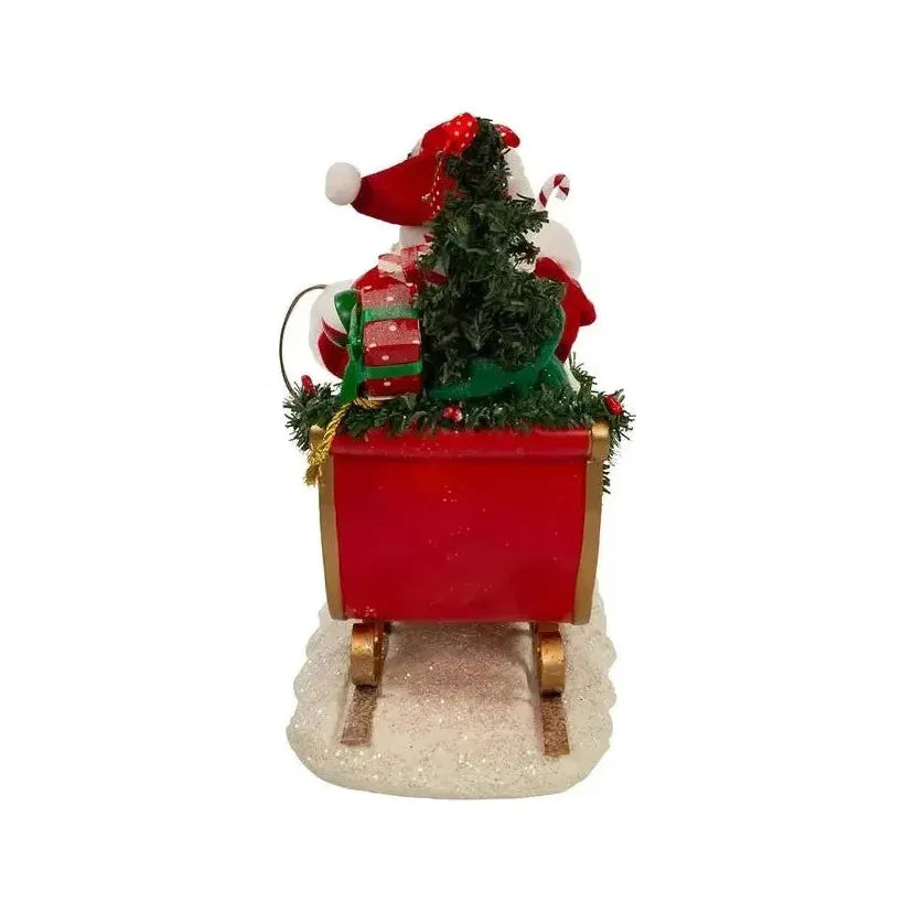 Shop For Kurt Adler 10" Fabriché™ Santa In Sleigh With Flamingos at Michelle's aDOORable Creations