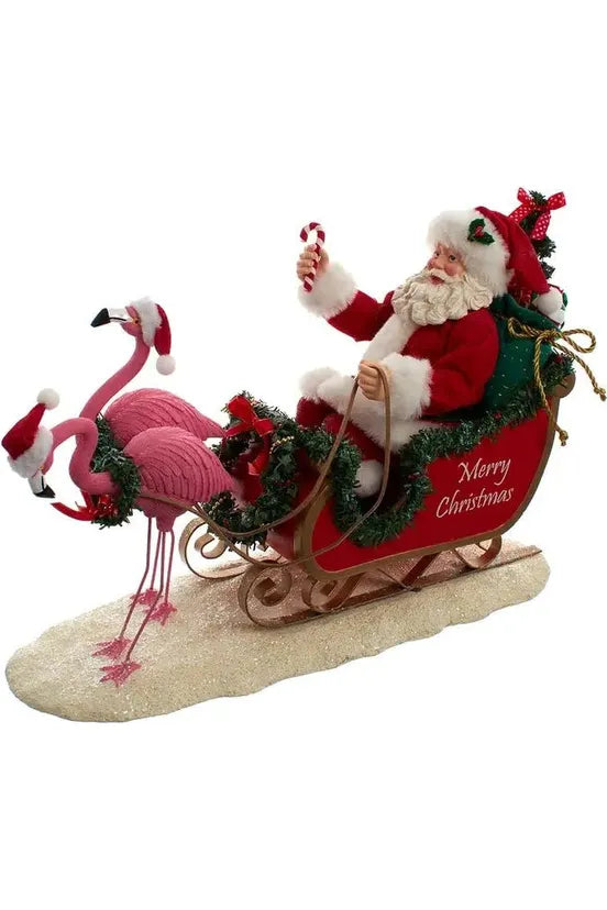 Shop For Kurt Adler 10" Fabriché™ Santa In Sleigh With Flamingos FA0197