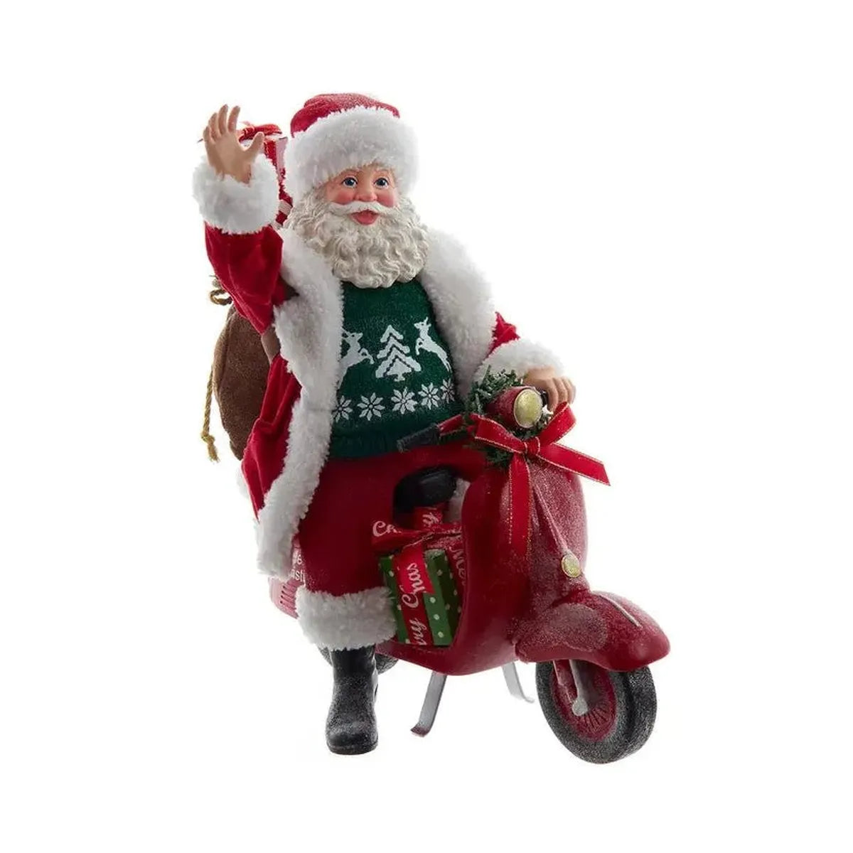 Shop For Kurt Adler 10" Fabriché™ Santa On Scooter at Michelle's aDOORable Creations