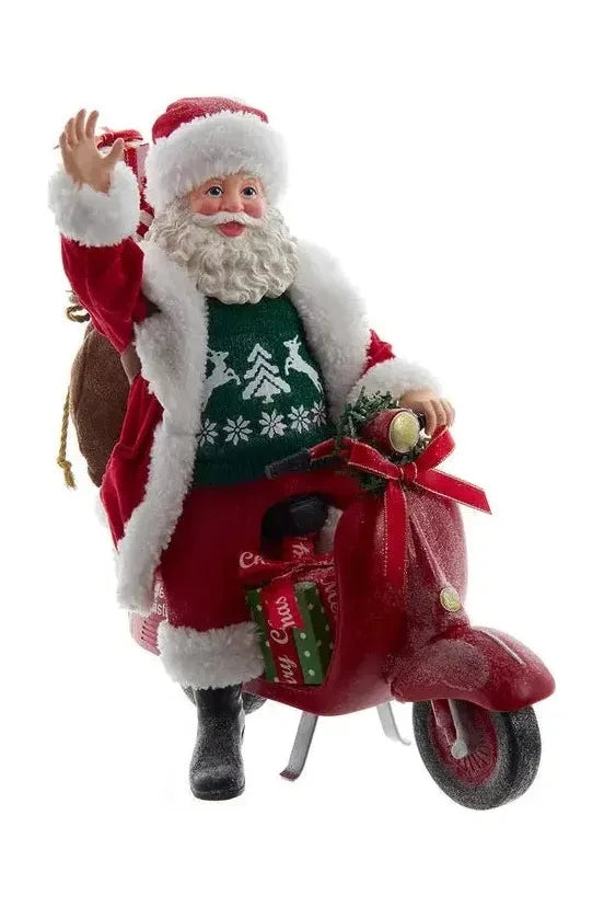 Shop For Kurt Adler 10" Fabriché™ Santa On Scooter at Michelle's aDOORable Creations