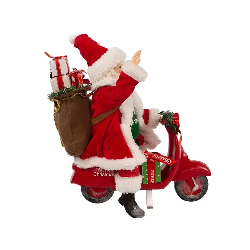 Shop For Kurt Adler 10" Fabriché™ Santa On Scooter at Michelle's aDOORable Creations