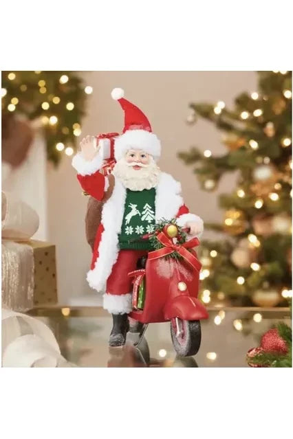 Shop For Kurt Adler 10" Fabriché™ Santa On Scooter at Michelle's aDOORable Creations