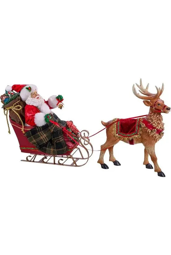 Shop For Kurt Adler 10-Inch Santa in Sleigh with Deer C7339