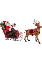 Kurt Adler 10-Inch Santa in Sleigh with Deer - Michelle's aDOORable Creations - Christmas Decor