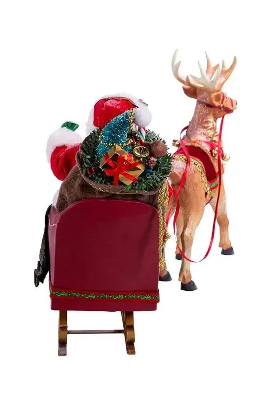Shop For Kurt Adler 10-Inch Santa in Sleigh with Deer C7339