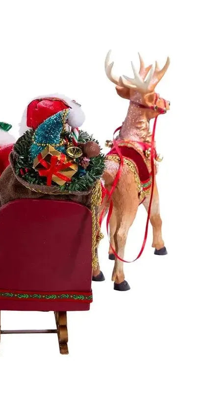 Kurt Adler 10-Inch Santa in Sleigh with Deer - Michelle's aDOORable Creations - Christmas Decor