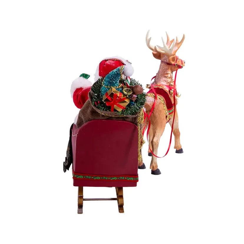 Shop For Kurt Adler 10 - Inch Santa in Sleigh with Deer at Michelle's aDOORable Creations