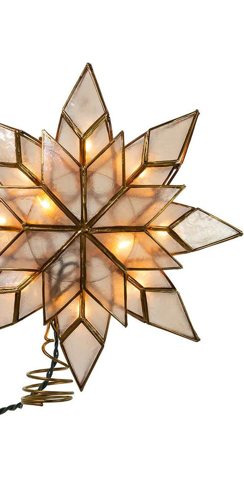 Kurt Adler 10-Light Capiz Clear Star Treetop - Michelle's aDOORable Creations - Christmas Tree Topper