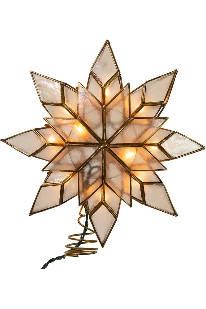 Kurt Adler 10-Light Capiz Clear Star Treetop - Michelle's aDOORable Creations - Christmas Tree Topper