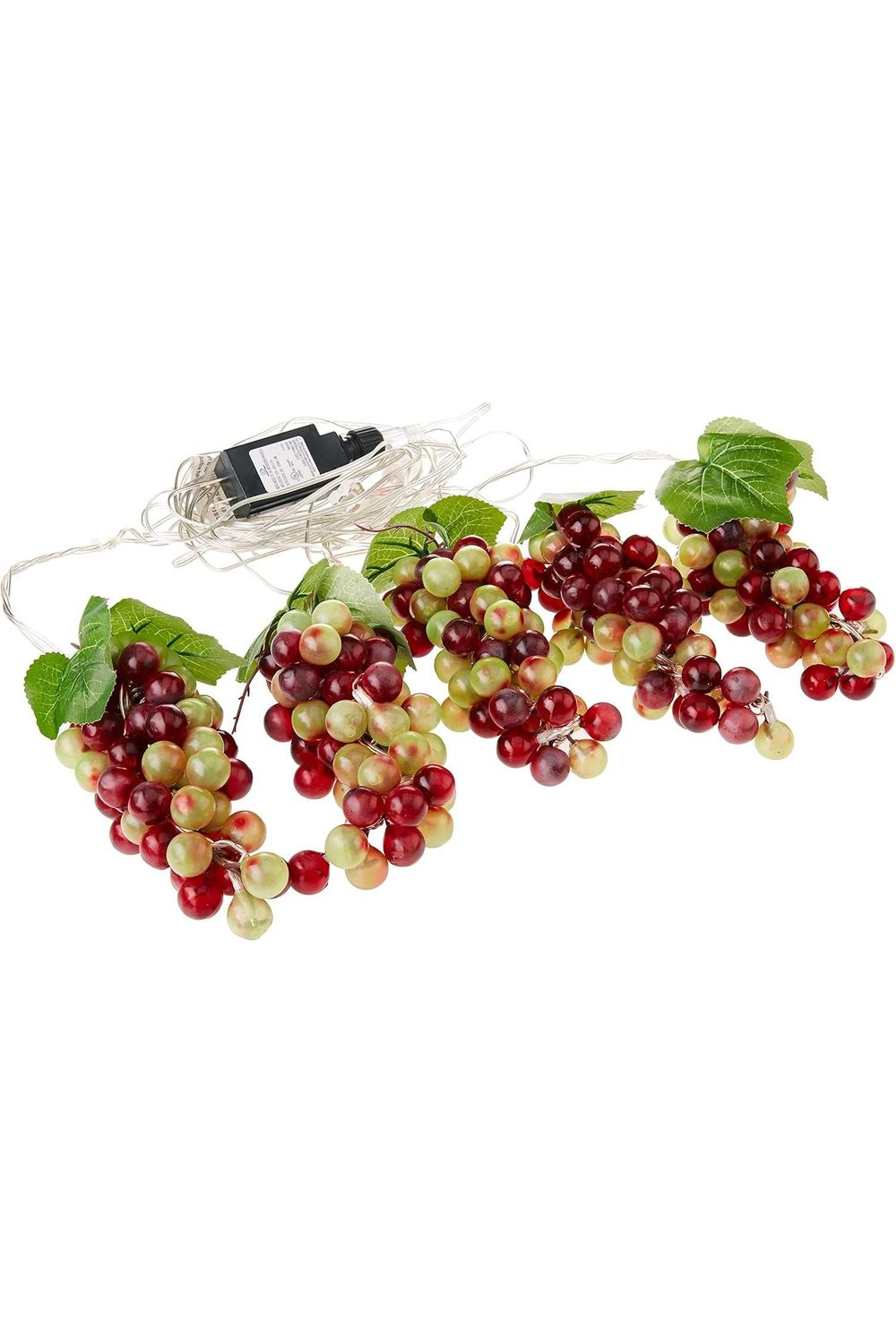 Shop For Kurt Adler 100 - Light Green and Burgundy LED Grape Light Set with 5 Grape Bunches at Michelle's aDOORable Creations