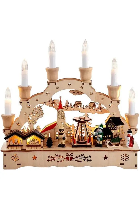 Shop For Kurt Adler 10.25" Wooden LED Light-Up Musical/Motion Christmas Village JEL0996