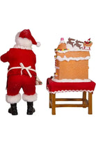 Kurt Adler 10.5" Fabriche Santa Decorating LED Gingerbread House Table Piece - Michelle's aDOORable Creations - Christmas Decor