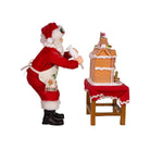 Kurt Adler 10.5" Fabriche Santa Decorating LED Gingerbread House Table Piece - Michelle's aDOORable Creations - Christmas Decor