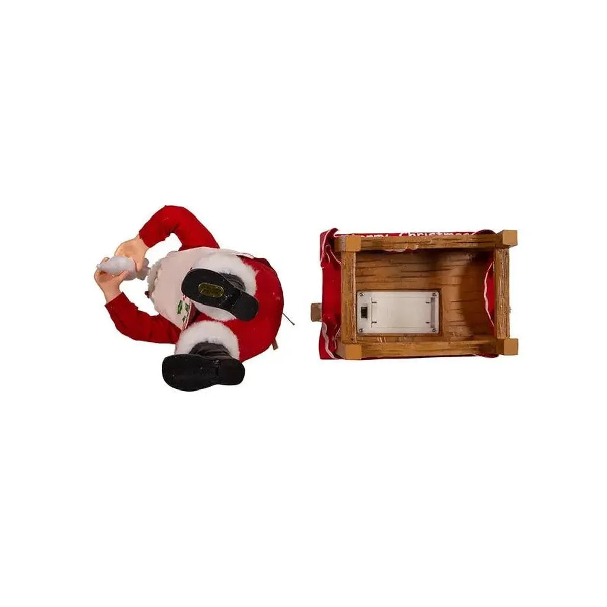 Shop For Kurt Adler 10.5" Fabriche Santa Decorating LED Gingerbread House Table Piece at Michelle's aDOORable Creations