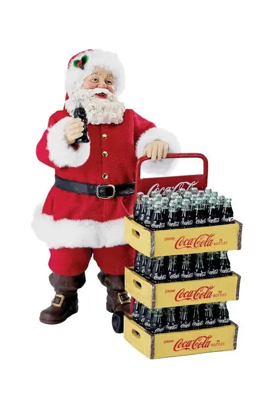 Kurt Adler 10.5-Inch Coca-Cola Santa with Delivery Cart - Michelle's aDOORable Creations - Christmas Decor