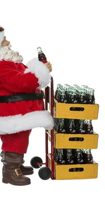 Kurt Adler 10.5-Inch Coca-Cola Santa with Delivery Cart - Michelle's aDOORable Creations - Christmas Decor