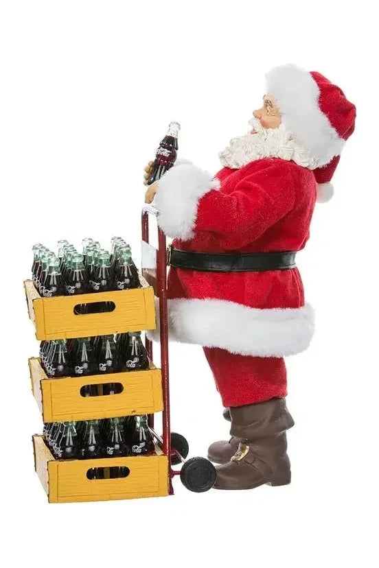 Shop For Kurt Adler 10.5 - Inch Coca - Cola Santa with Delivery Cart at Michelle's aDOORable Creations