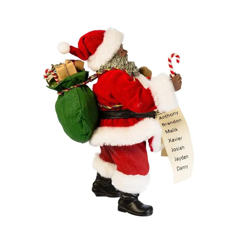 Shop For Kurt Adler 10.5 - Inch Fabriché African American Santa at Michelle's aDOORable Creations