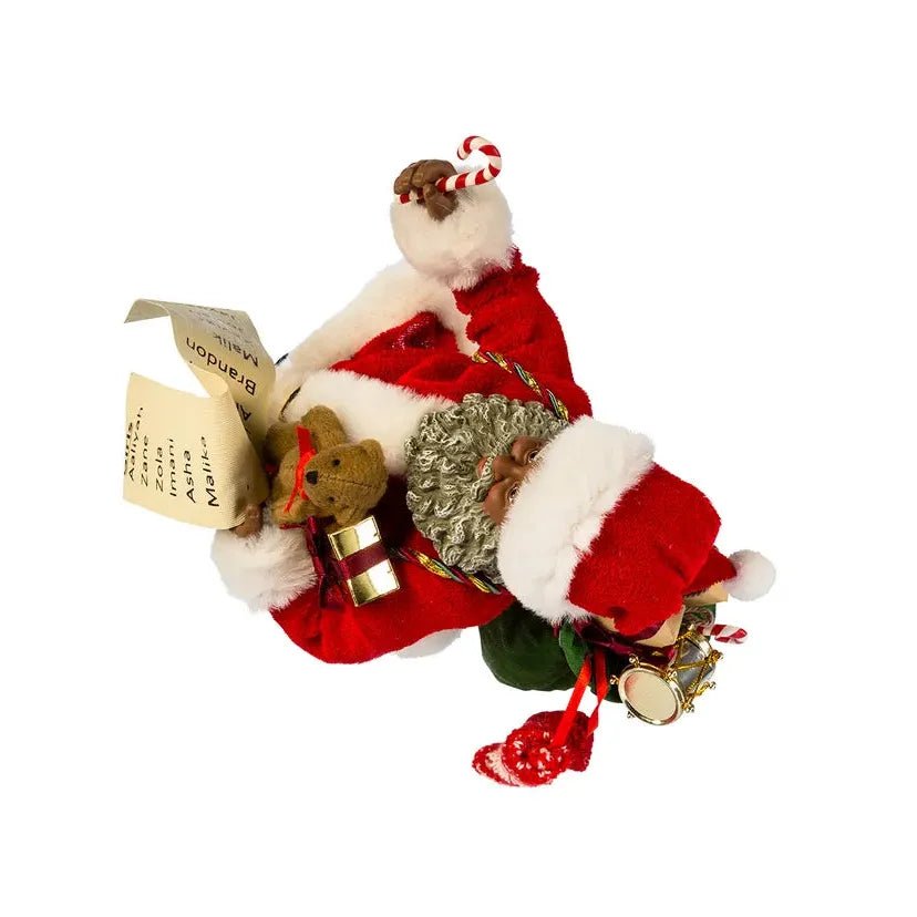 Shop For Kurt Adler 10.5 - Inch Fabriché African American Santa at Michelle's aDOORable Creations