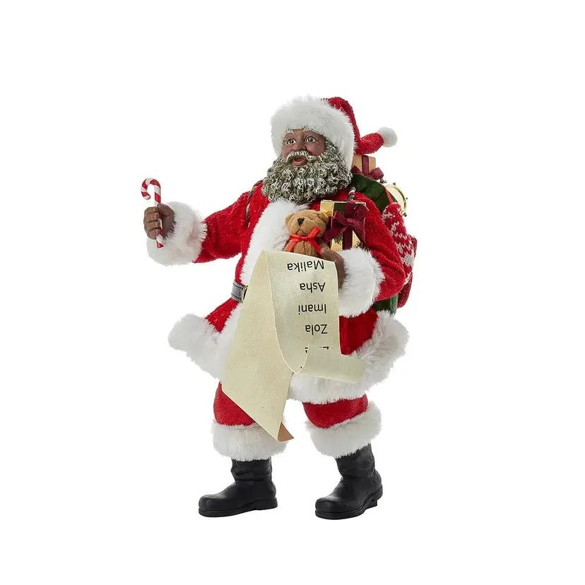 Shop For Kurt Adler 10.5 - Inch Fabriché African American Santa at Michelle's aDOORable Creations