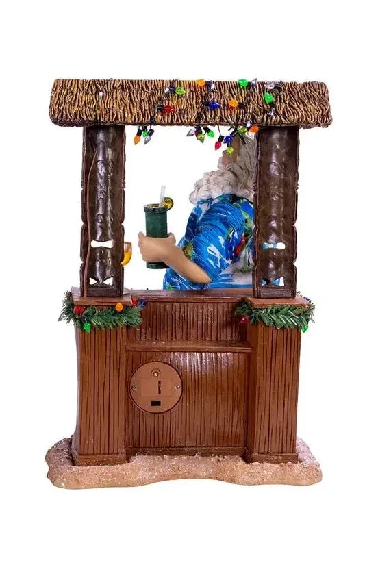 Shop For Kurt Adler 11 - Inch Fabriché™ Beach Santa Sitting At Tiki Bar at Michelle's aDOORable Creations