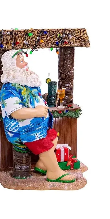 Kurt Adler 11-Inch Fabriché™ Beach Santa Sitting At Tiki Bar - Michelle's aDOORable Creations - Nutcrackers