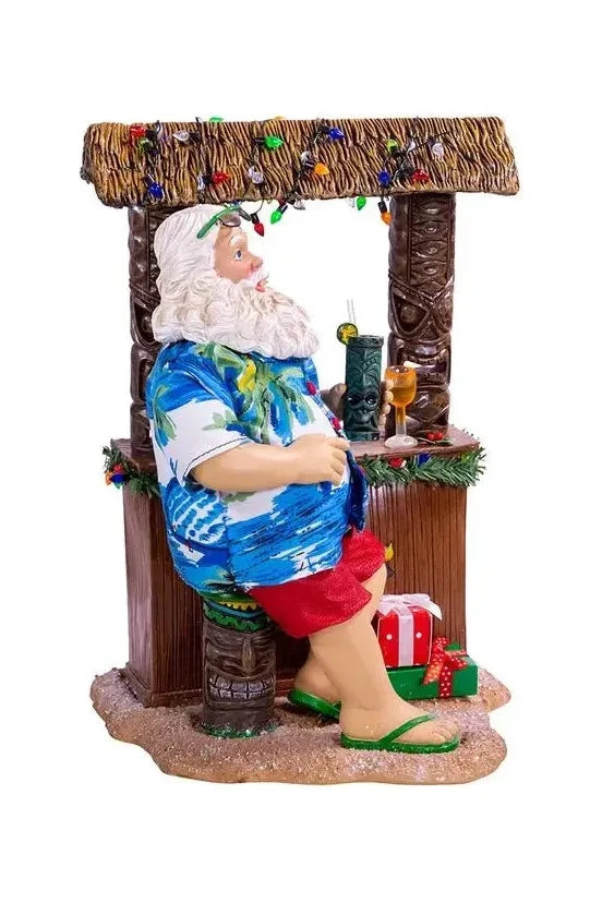 Kurt Adler 11-Inch Fabriché™ Beach Santa Sitting At Tiki Bar - Michelle's aDOORable Creations - Nutcrackers