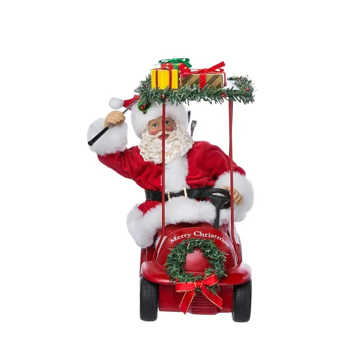 Shop For Kurt Adler 11.25 - Inch Fabriché Santa Driving Golf Cart at Michelle's aDOORable Creations