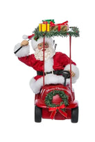 Kurt Adler 11.25-Inch Fabriché Santa Driving Golf Cart - Michelle's aDOORable Creations - Christmas Decor