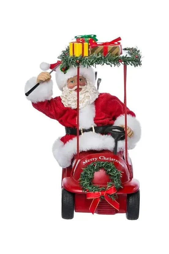 Shop For Kurt Adler 11.25 - Inch Fabriché Santa Driving Golf Cart at Michelle's aDOORable Creations