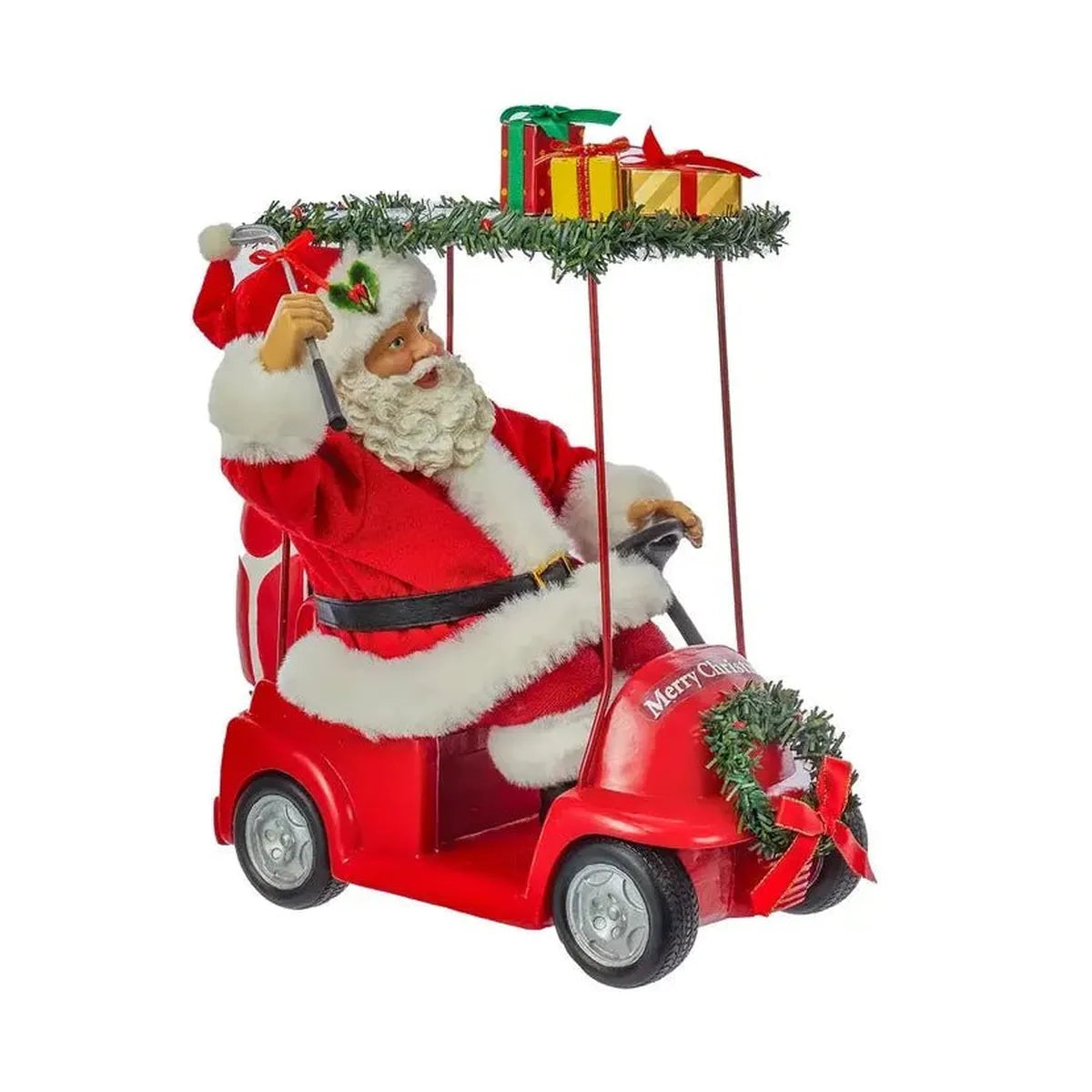 Shop For Kurt Adler 11.25 - Inch Fabriché Santa Driving Golf Cart at Michelle's aDOORable Creations