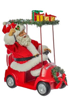 Kurt Adler 11.25-Inch Fabriché Santa Driving Golf Cart - Michelle's aDOORable Creations - Christmas Decor