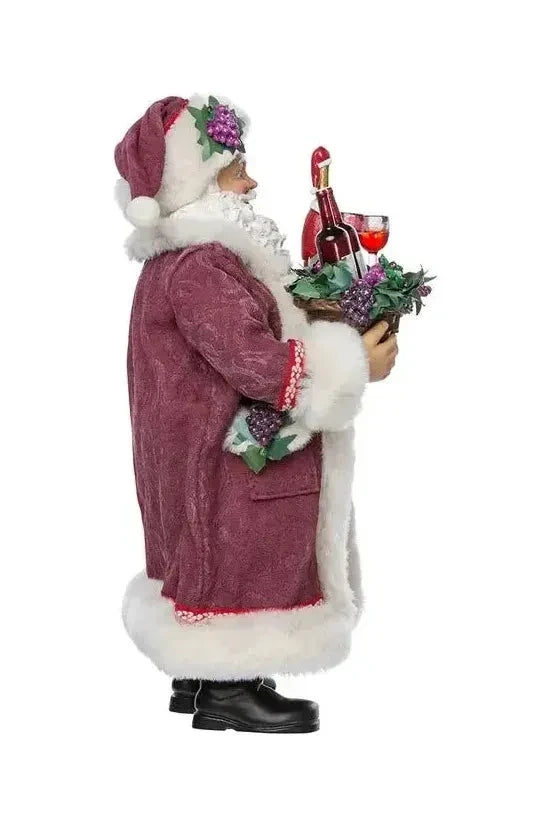 Shop For Kurt Adler 11.5 - Inch Fabriché Santa with Wine Basket at Michelle's aDOORable Creations