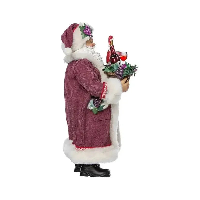 Shop For Kurt Adler 11.5 - Inch Fabriché Santa with Wine Basket at Michelle's aDOORable Creations