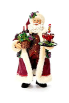 Kurt Adler 11.5-Inch Fabriché Santa with Wine Basket - Michelle's aDOORable Creations - Christmas Decor